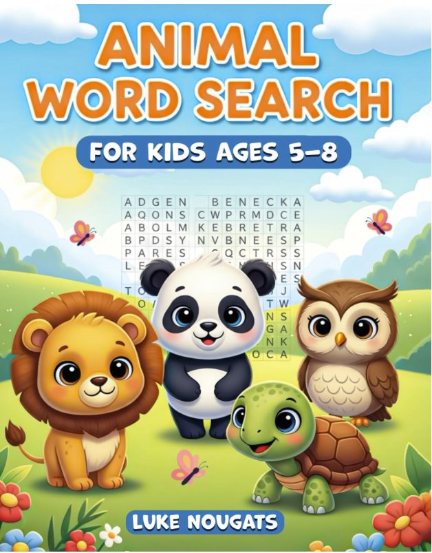Animal Word Search for Kids Ages 5–8