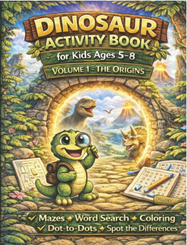 Dinosaur Activity Book for Kids Ages 5–8