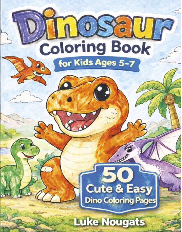Dinosaur Coloring Book for Kids Ages 5–7