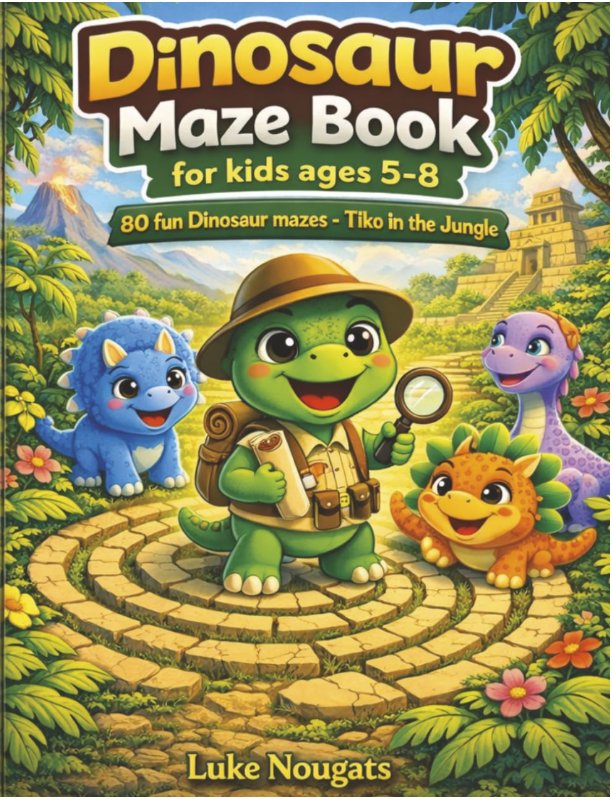 Dinosaur Maze Book for Kids Ages 5–8